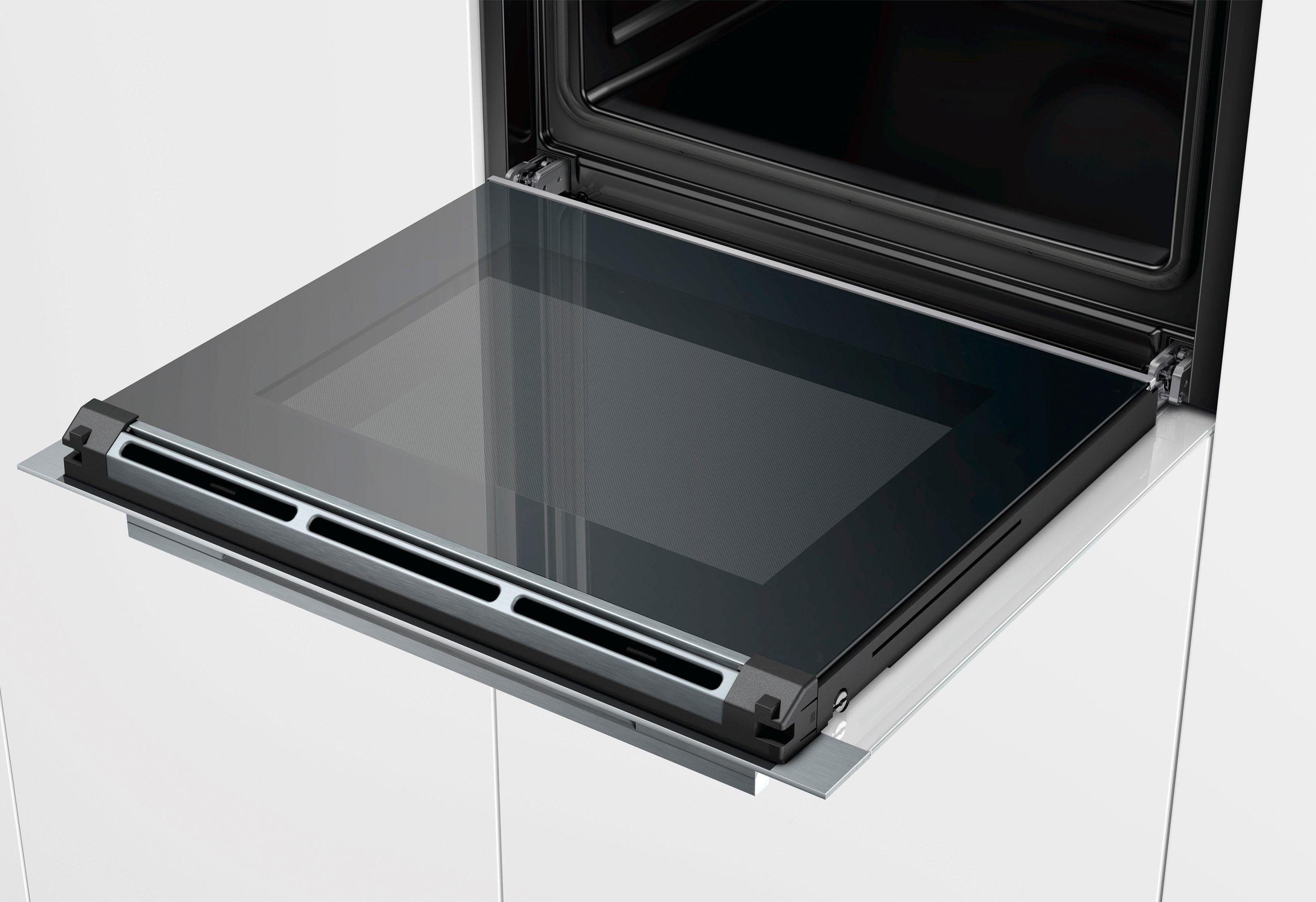 SIEMENS Einbaubackofen HB634GBW1, mit Teleskopauszug nachrüstbar, ecoClean, mit ecoClean