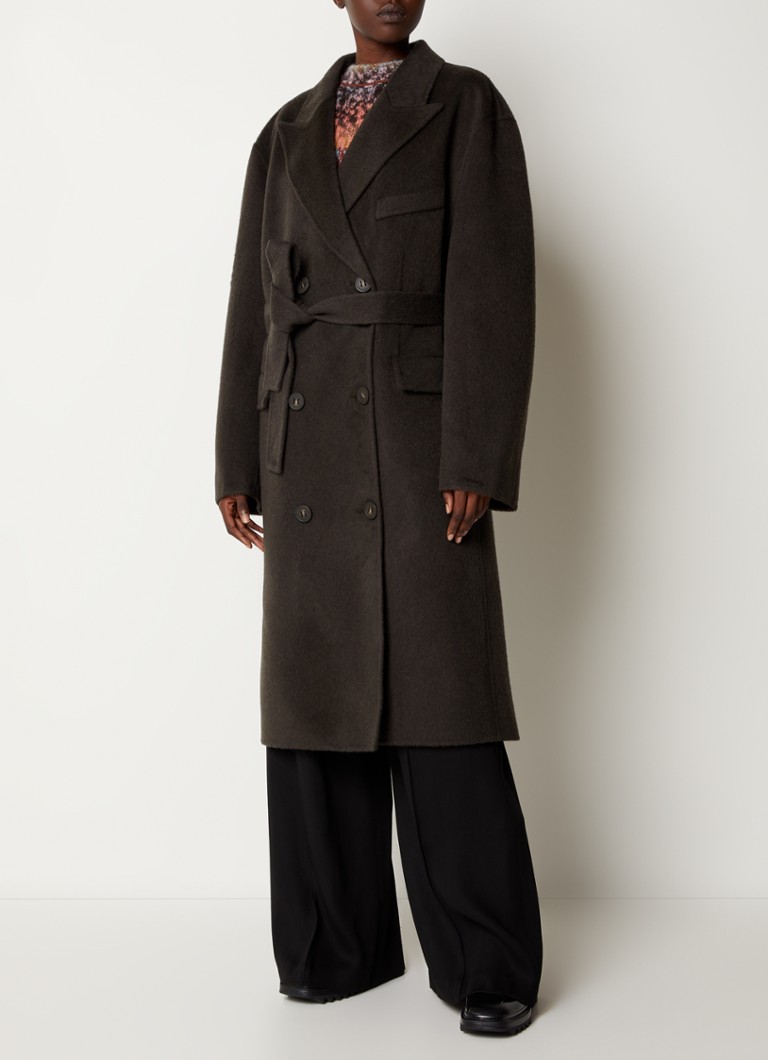 Acne Studios Coat in alpaca wool blend with tie belt