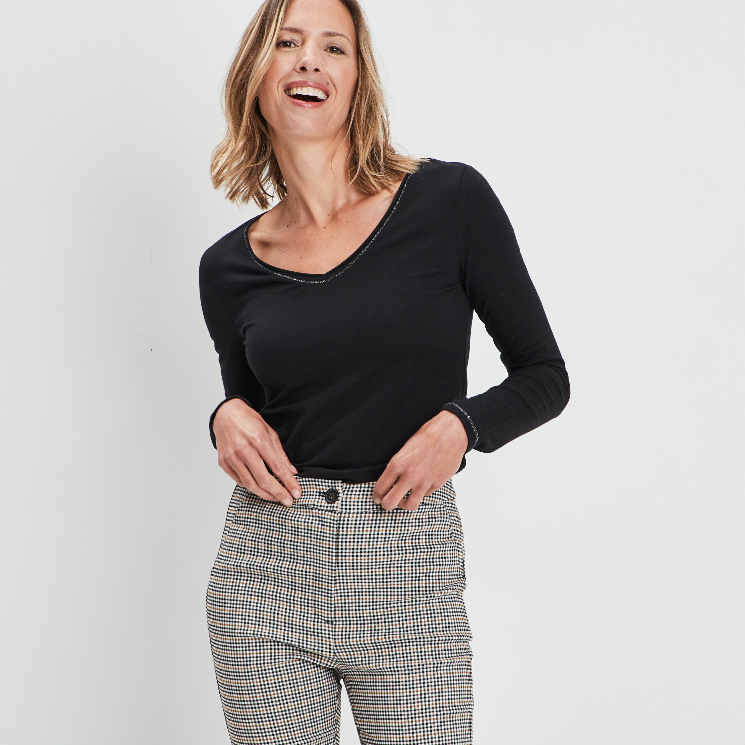 T-shirt manches longues noir femme | La Halle
