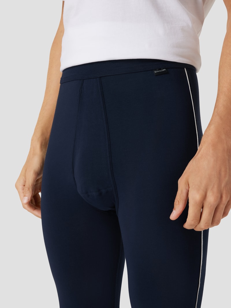 Lange Unterhose mit Label-Detail in dunkelblau