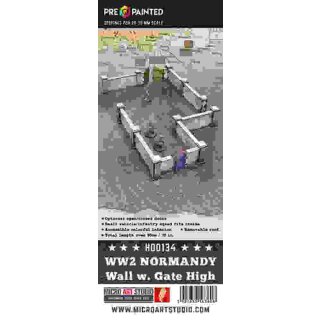 WW2 Normandy Wall w. Gate (high)  (PREPAINTED)