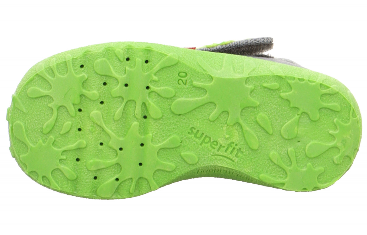 SPOTTY - GrauHausschuh mit Klettverschluss