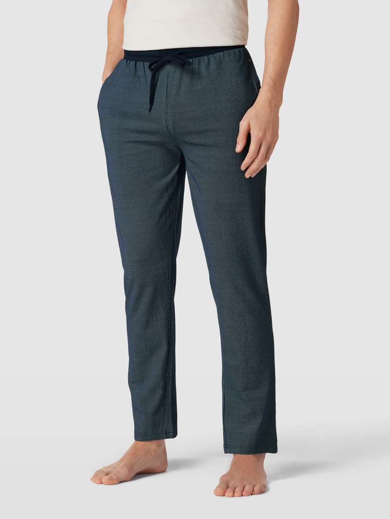 Pyjama-Hose mit Allover-Muster in dunkelblau