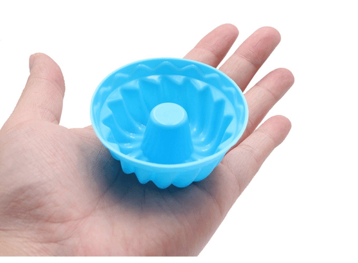 PRECORN Gugelhupfform 24er Silikon Mini Gugelhupf Backform hitzebeständig BPA-frei Ø 6,5 cm