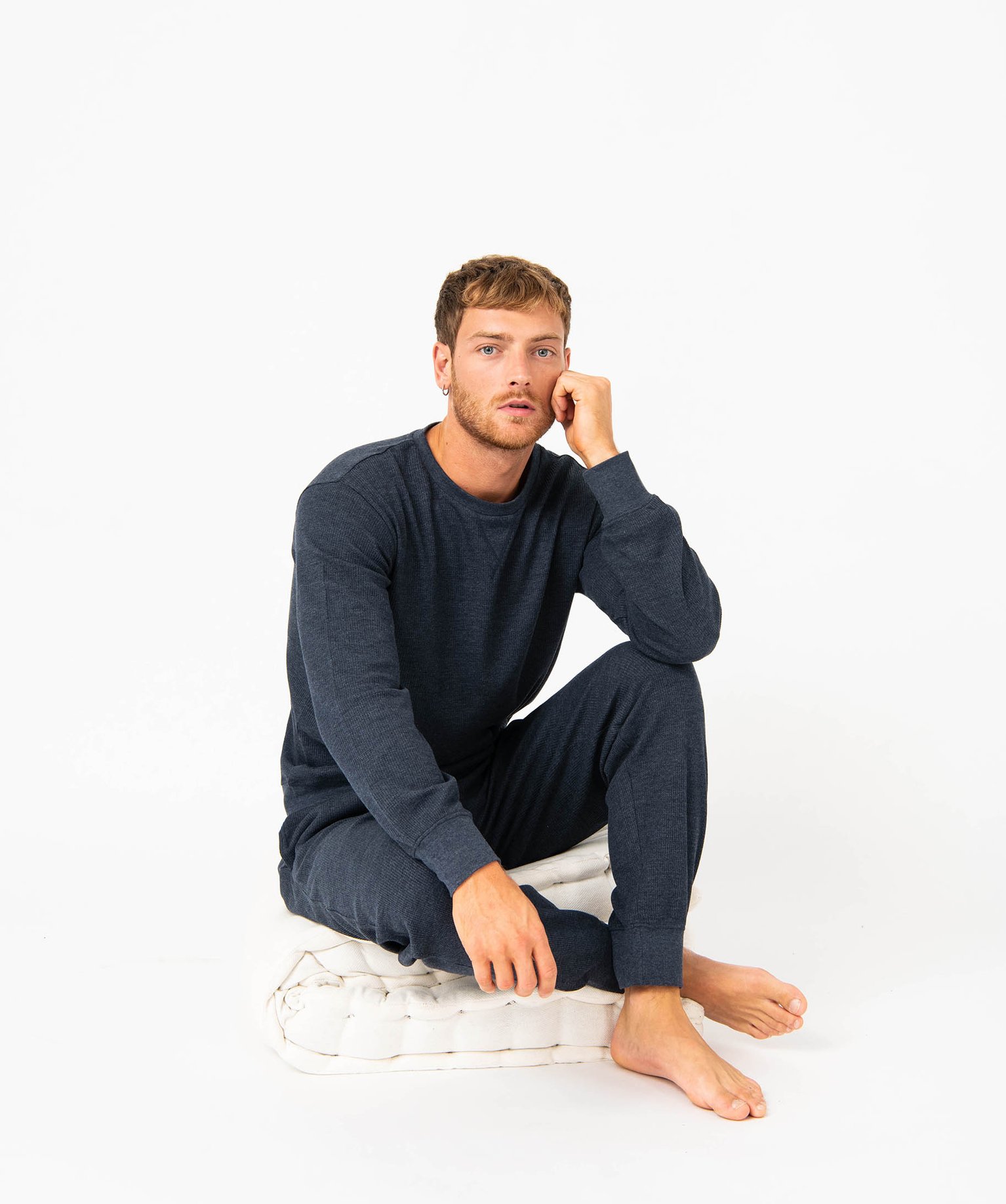 Pyjama à manches longues homme marine | GEMO