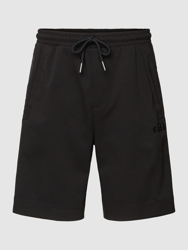 Shorts mit Label-Detail Modell 'Headlo' in schwarz