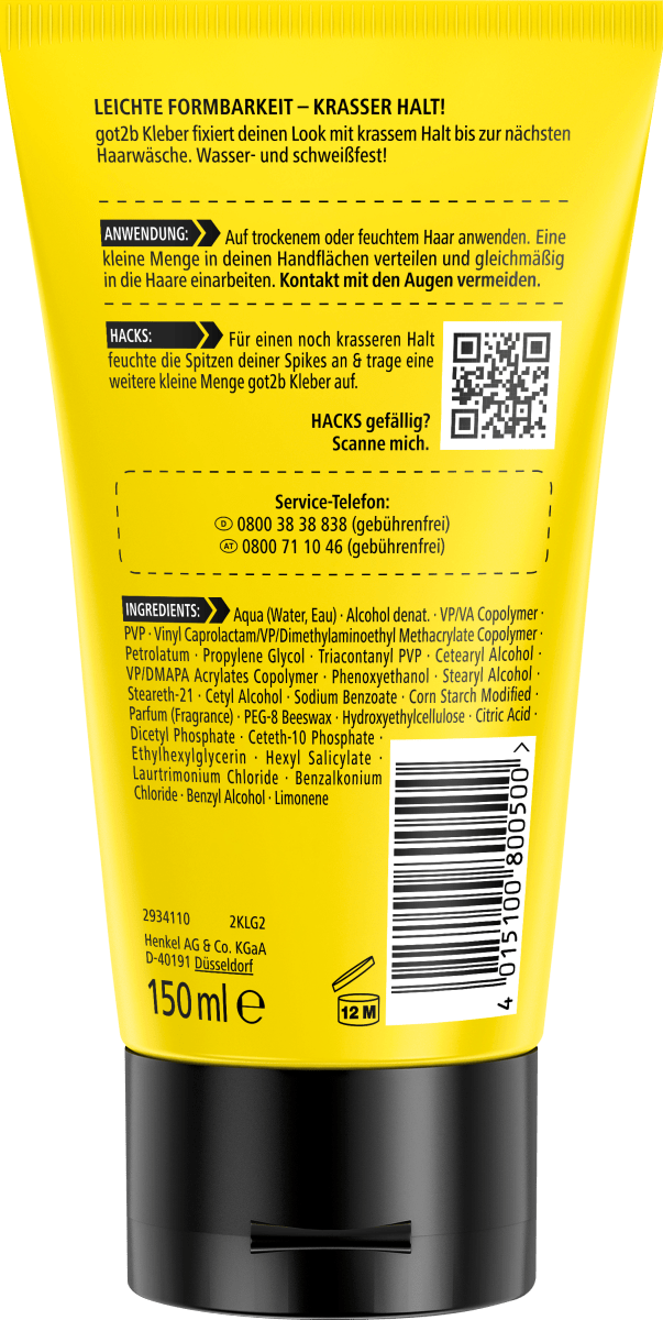 Haargel Kleber wasserfest, 150 ml