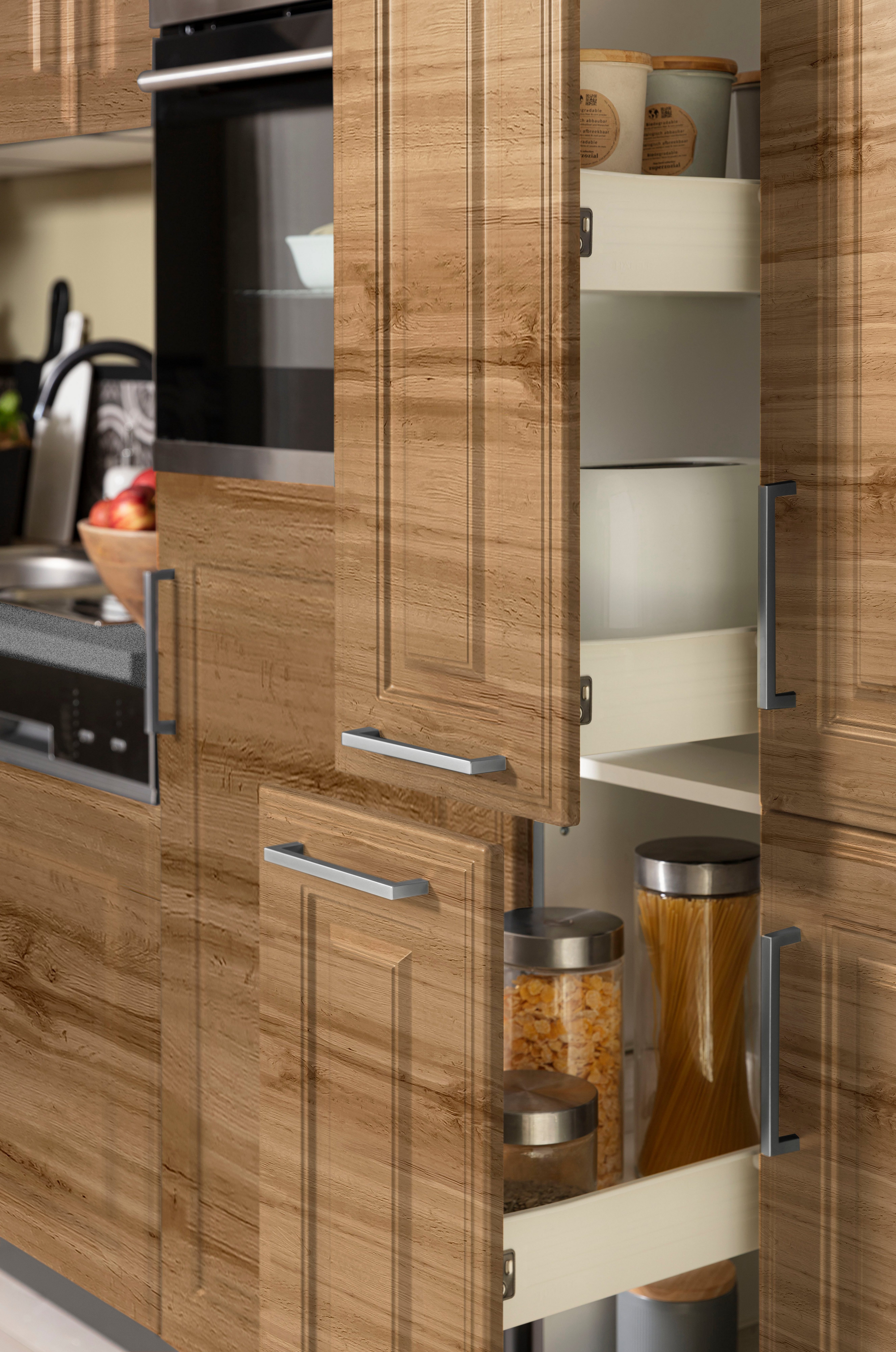 HELD MÖBEL Winkelküche Stockholm, Stellbreite 320/170 cm, mit hochwertigen MDF Fronten im Landhaus-Stil