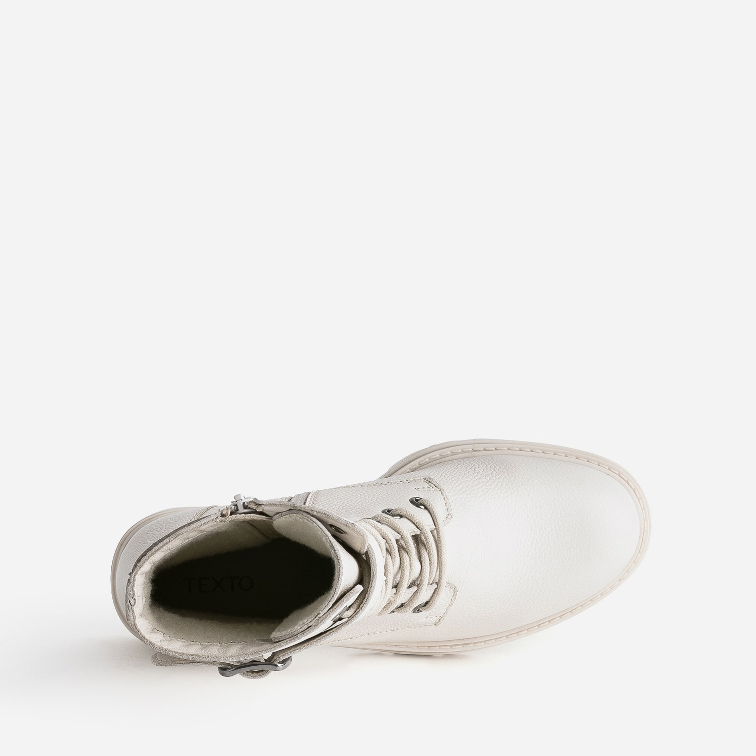 Bottine à talon TEXTO blanc cassé en cuir