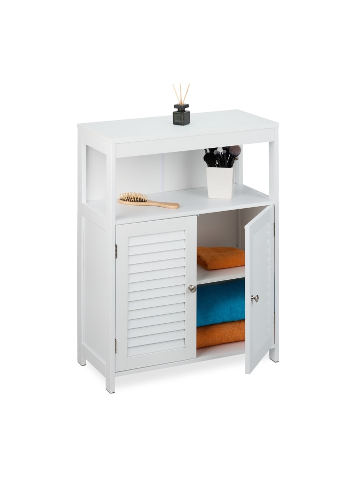 relaxdays Badschrank in Weiß - (B)60 x (H)80 x (T)29 cm günstig kaufen onesize