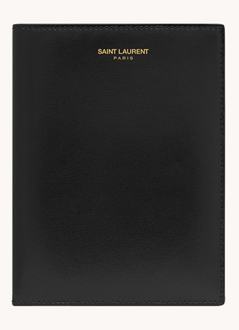 Etui na paszport Saint Laurent Paris ze skóry cielęcej