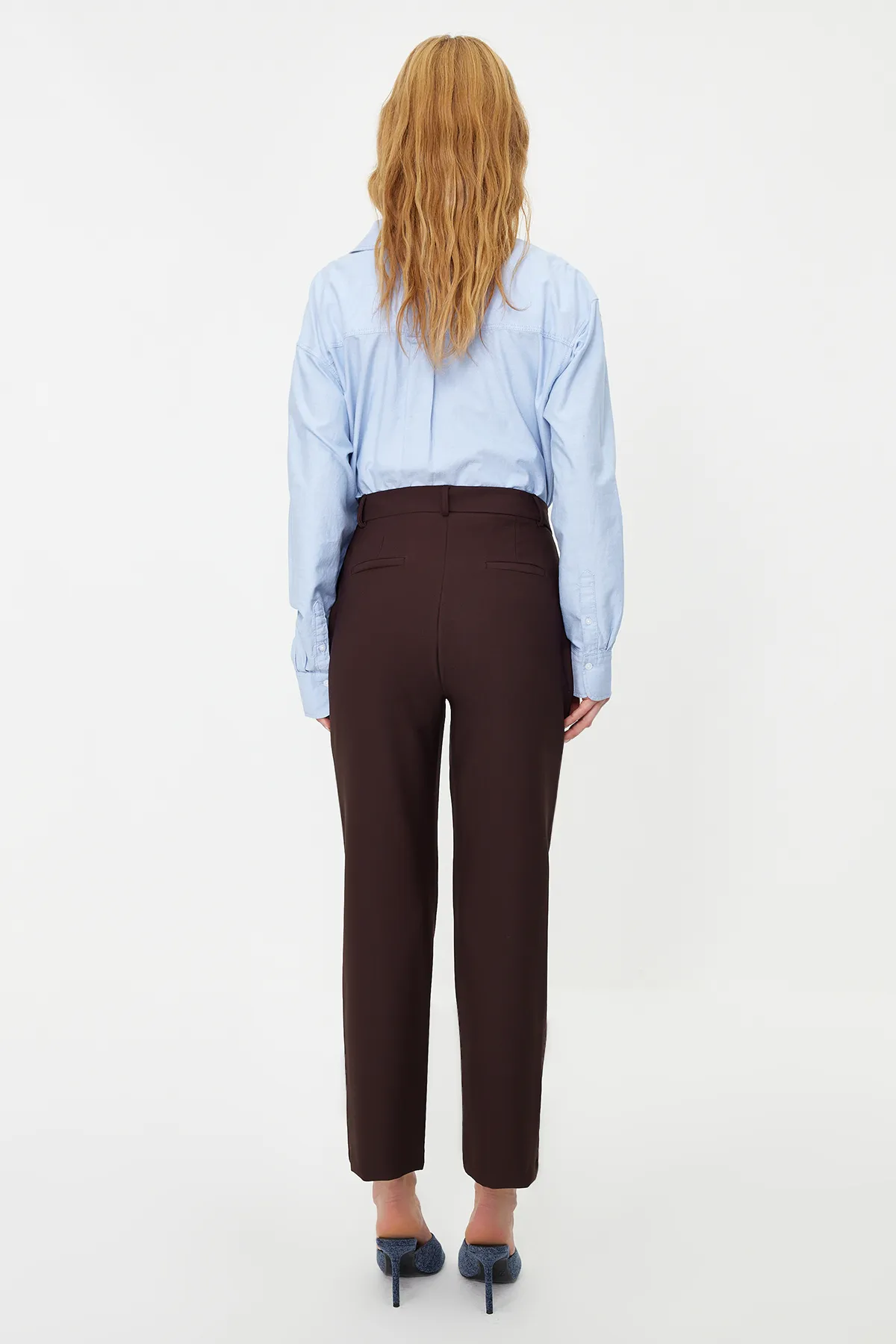 Trendyol Collection  Dunkelbraune Basic-Zigaretten-Webhose TWOSS19ST0038