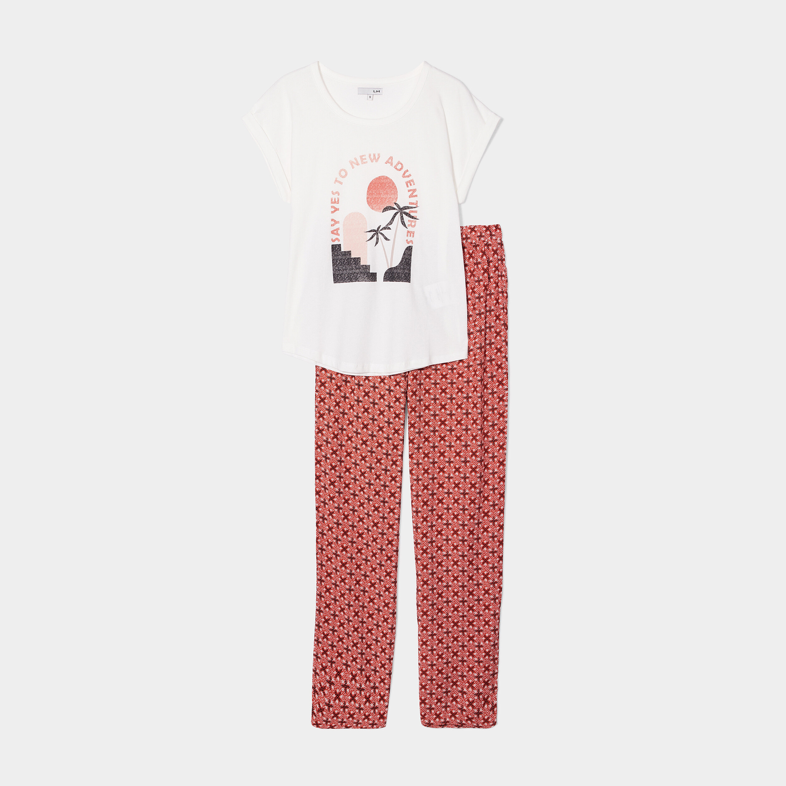 Ensemble pyjama 2 pièces fluide marron femme | La Halle