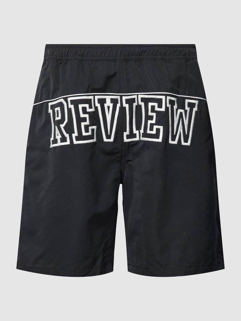 Badehose mit Label-Stitching in schwarz