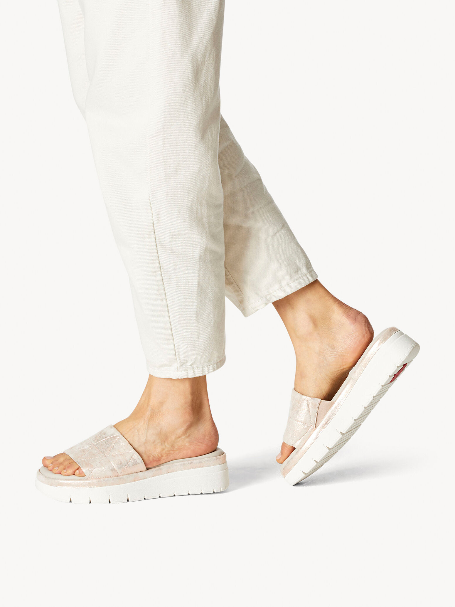 Mule en cuir - métallique