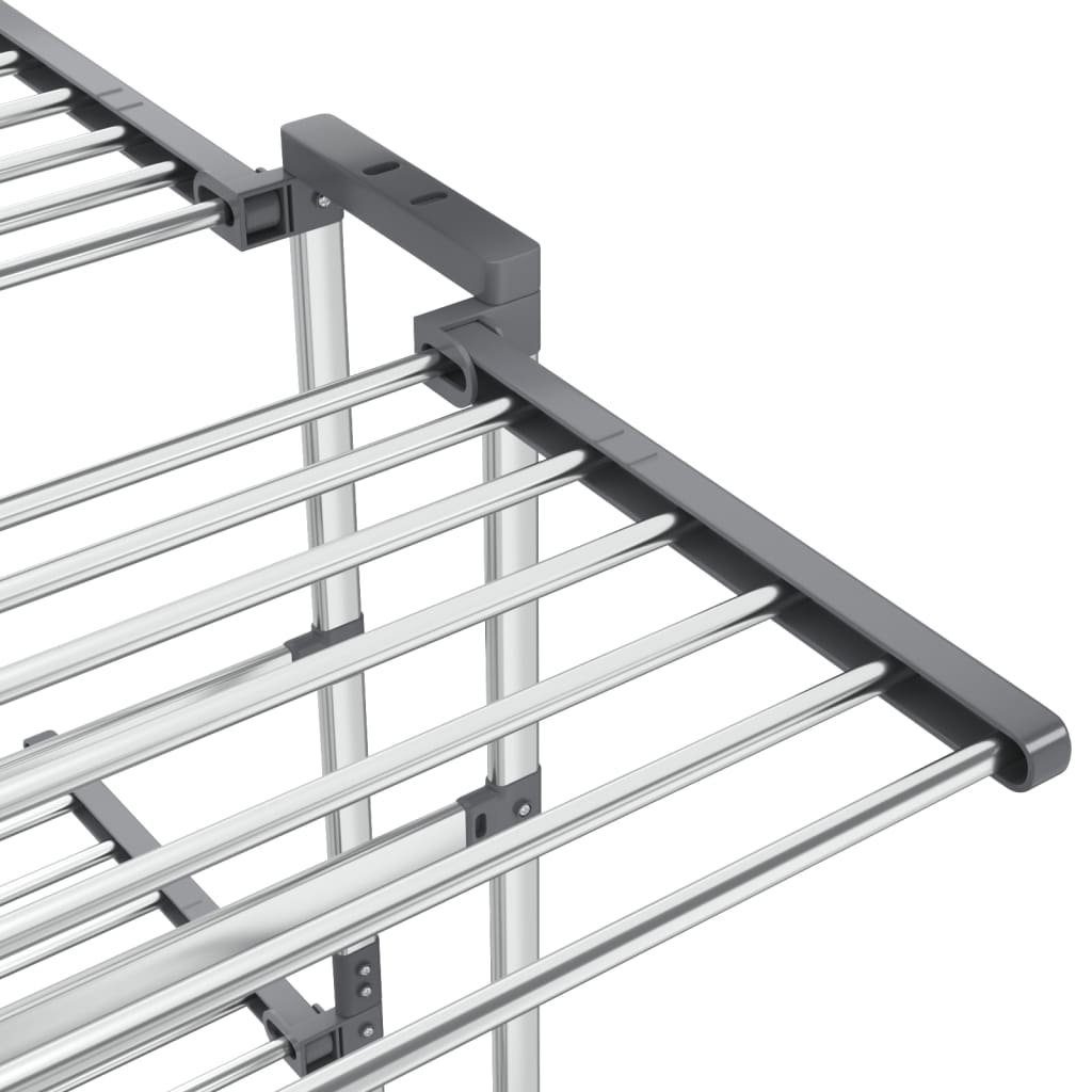 DOTMALL Wäscheständer Wäscheständer 3 Etagen mit Rollen Silbern Aluminium Langlebig Stabil