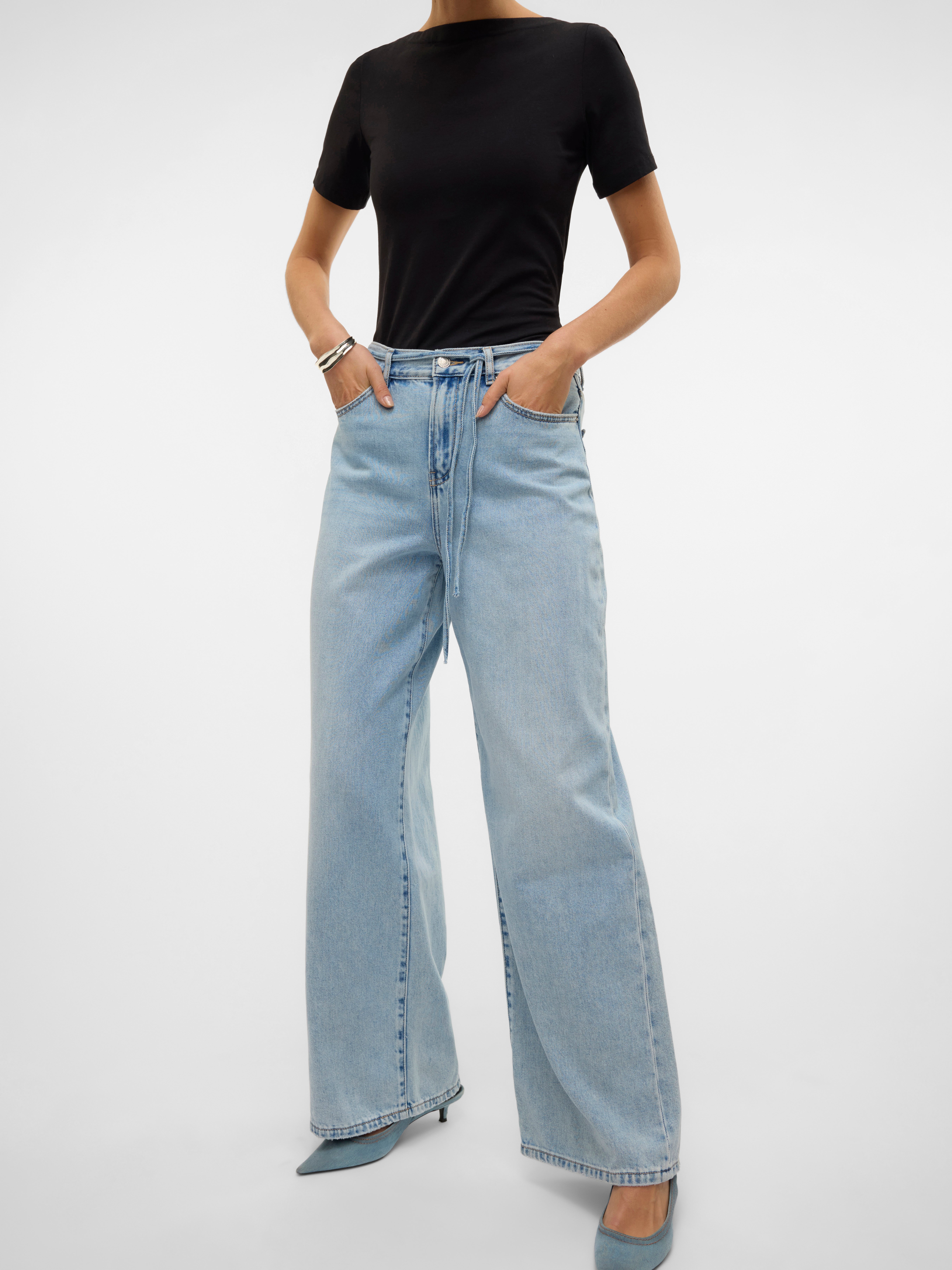 VMWIEN Mid Rise Weiter Beinschnitt Jeans