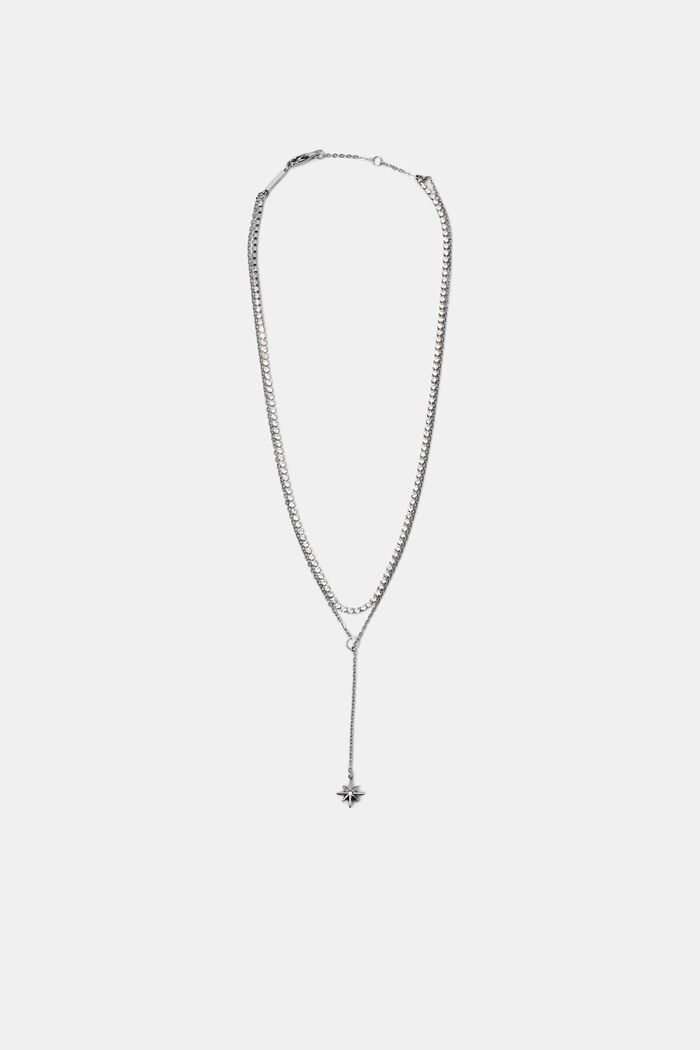 Kette im Layering-Design mit Zirkonia, Edelstahl