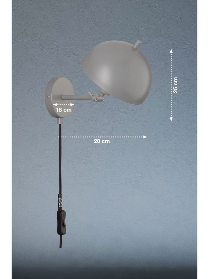 Schöner Wohnen Wandleuchte Kia in grau - (H) 25 cm x (B) 18 cm günstig kaufen onesize