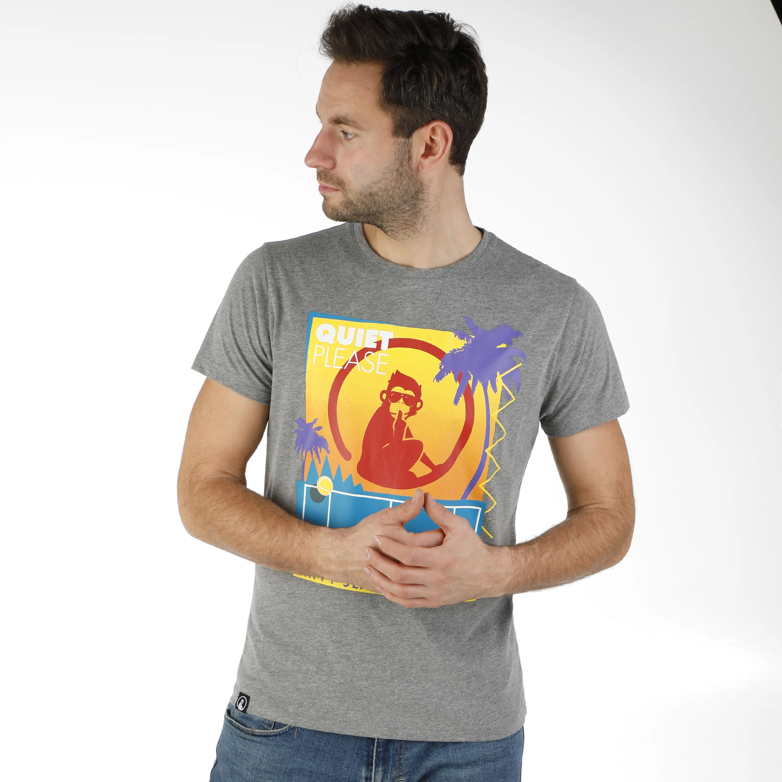 Happy Slam T-Shirt Herren - Grau, Mehrfarbig