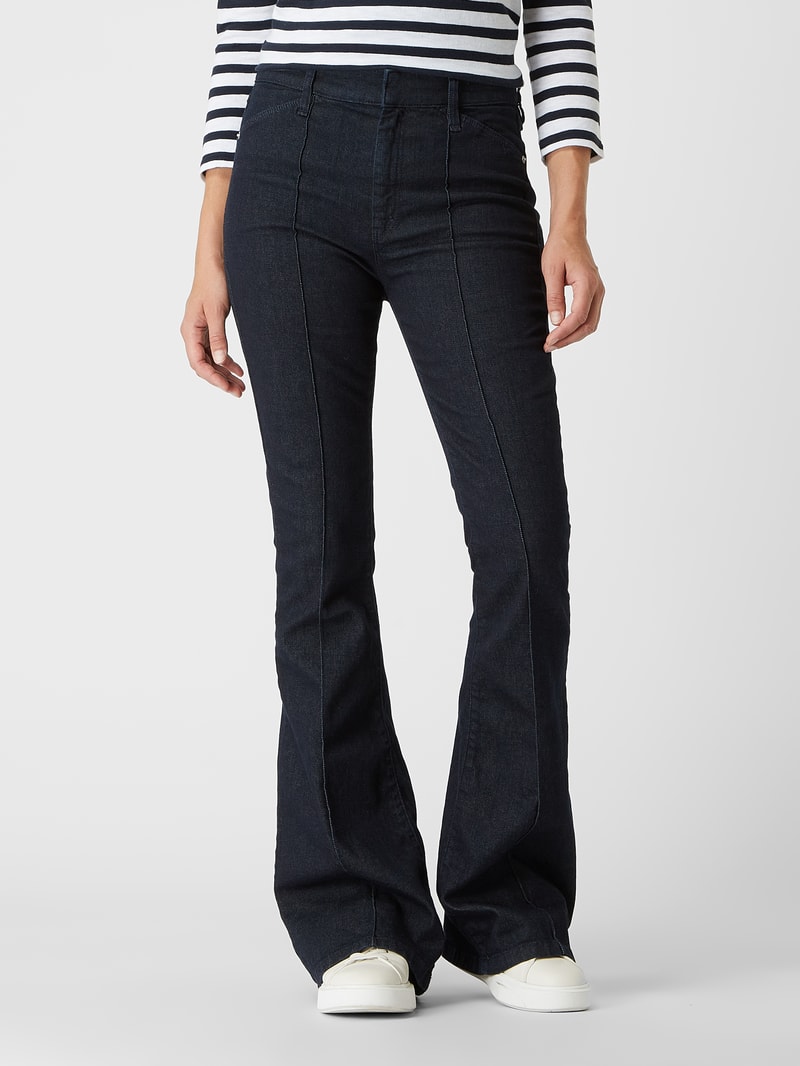 Flared Fit Jeans mit Stretch-Anteil in dunkelblau