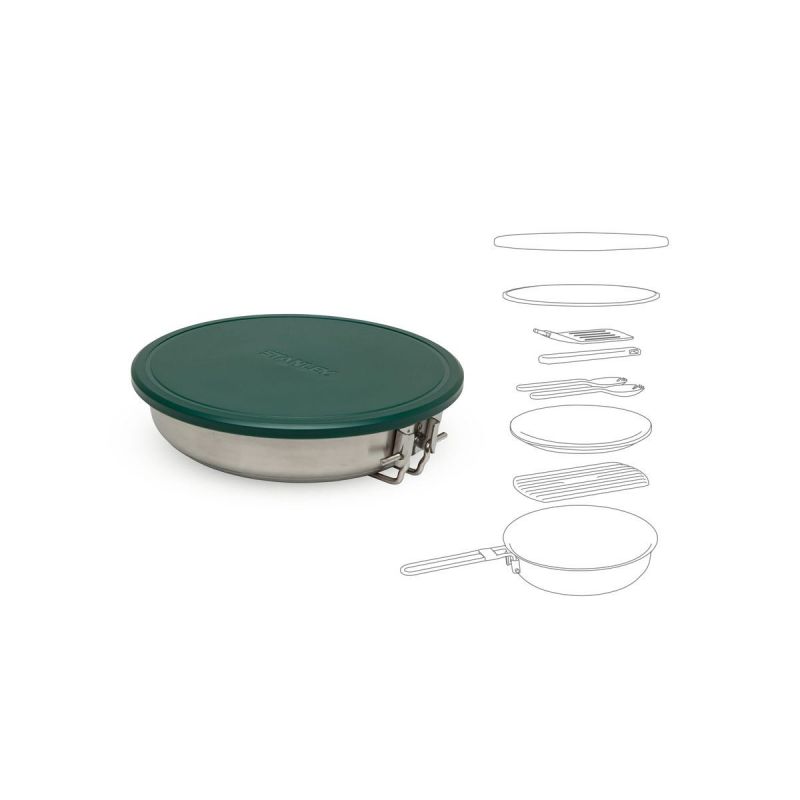 Stanley Camping-Topf-Set, Adventure All-In-One Bratpfannen-Set, 9-teilig, 32 oz \/ 940 ml, Edelstahl
