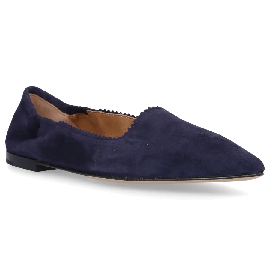 Pomme D`OR - Ballerinas 1726E Veloursleder blau - blau