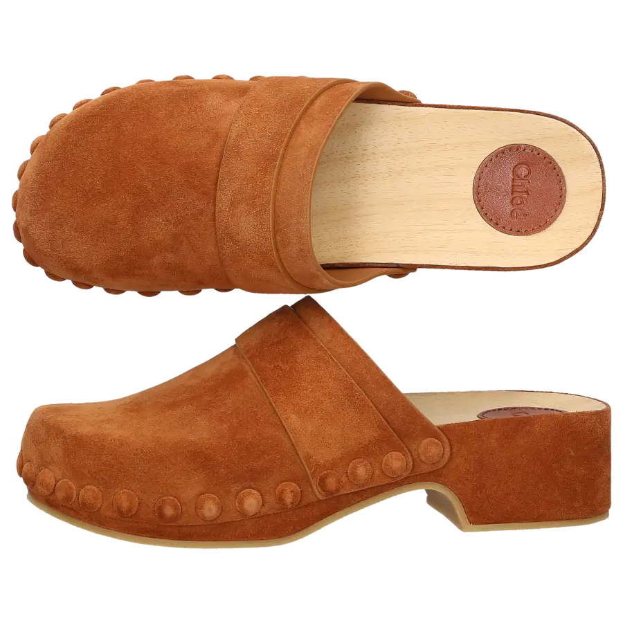 Chloé - Clogs JOY Veloursleder - braun