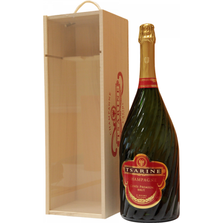 CHAMPAGNE TSARINE - CUVÉE PREMIUM BRUT - JÉROBOAM - CAISSE BOIS