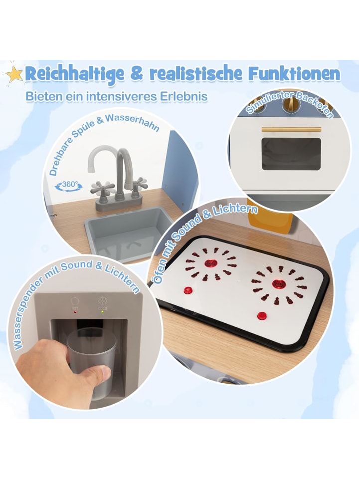 COSTWAY Spielküche ab 3 Jahren in Blau günstig kaufen onesize