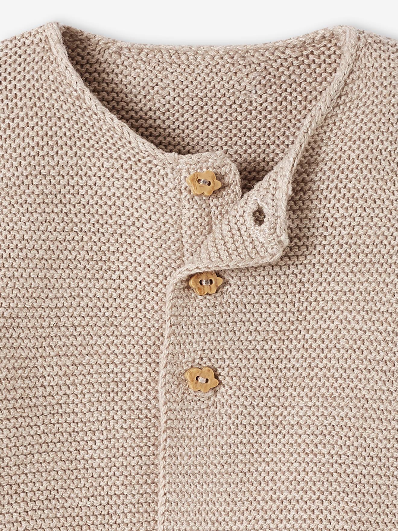 Vertbaudet Baby Feinstrickjacke BASIC Oeko-Tex - hellbraun