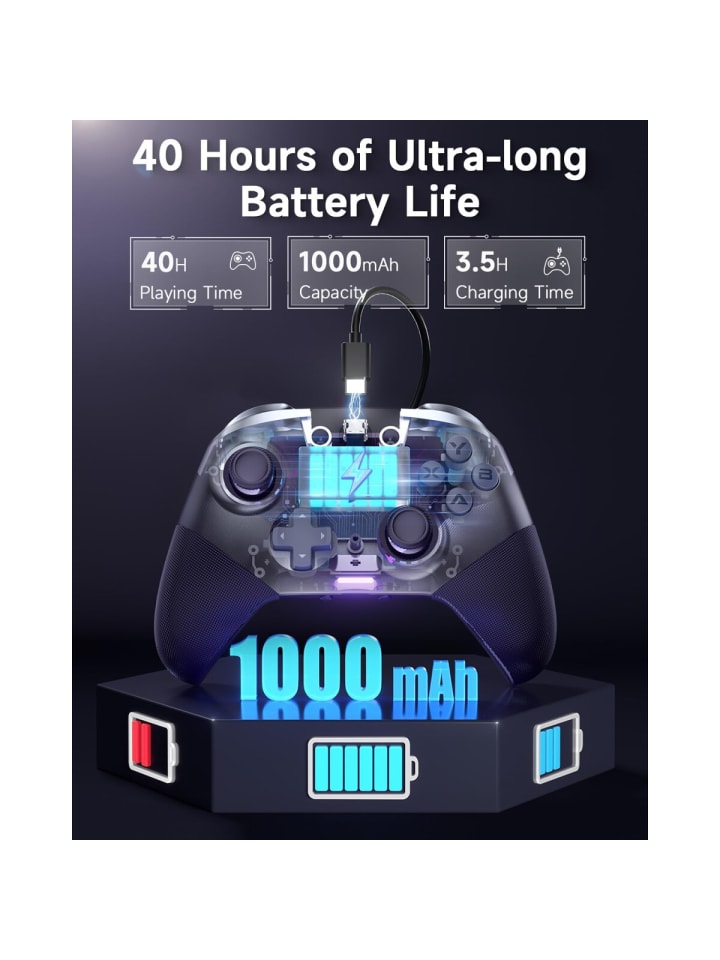 Almina EasySMX X10 PC Controller mit Hall Triggers und Joysticks, Bluetooth in Lila günstig kaufen onesize