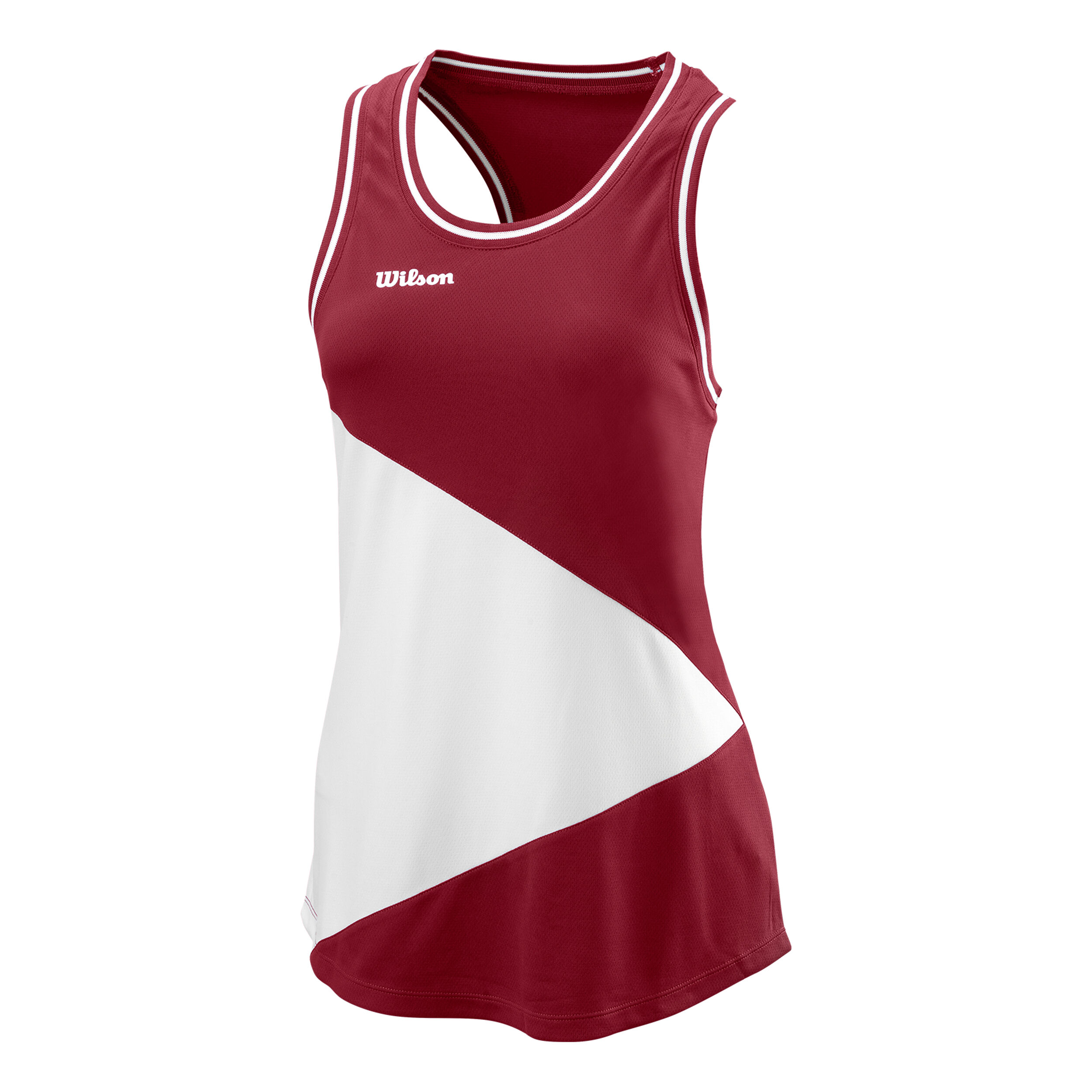 Team II Tank-Top Damen - Dunkelrot, Weiß