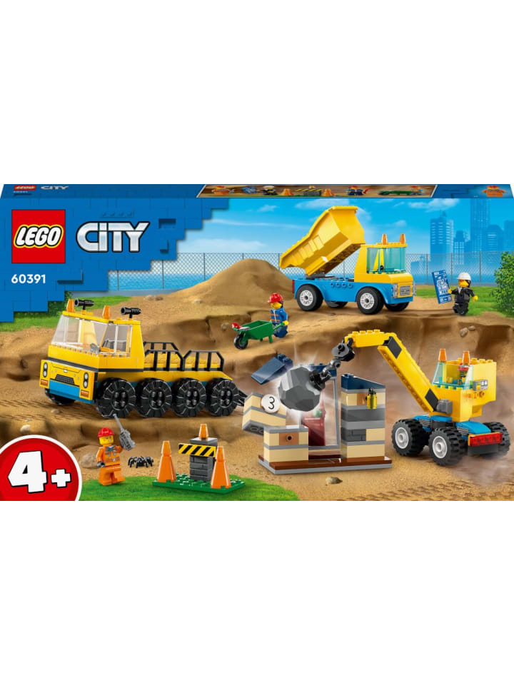 LEGO Bausteine City 60391 Baufahrzeuge und Kran mit Abrissbirne - ab 4 Jahre günstig kaufen onesize