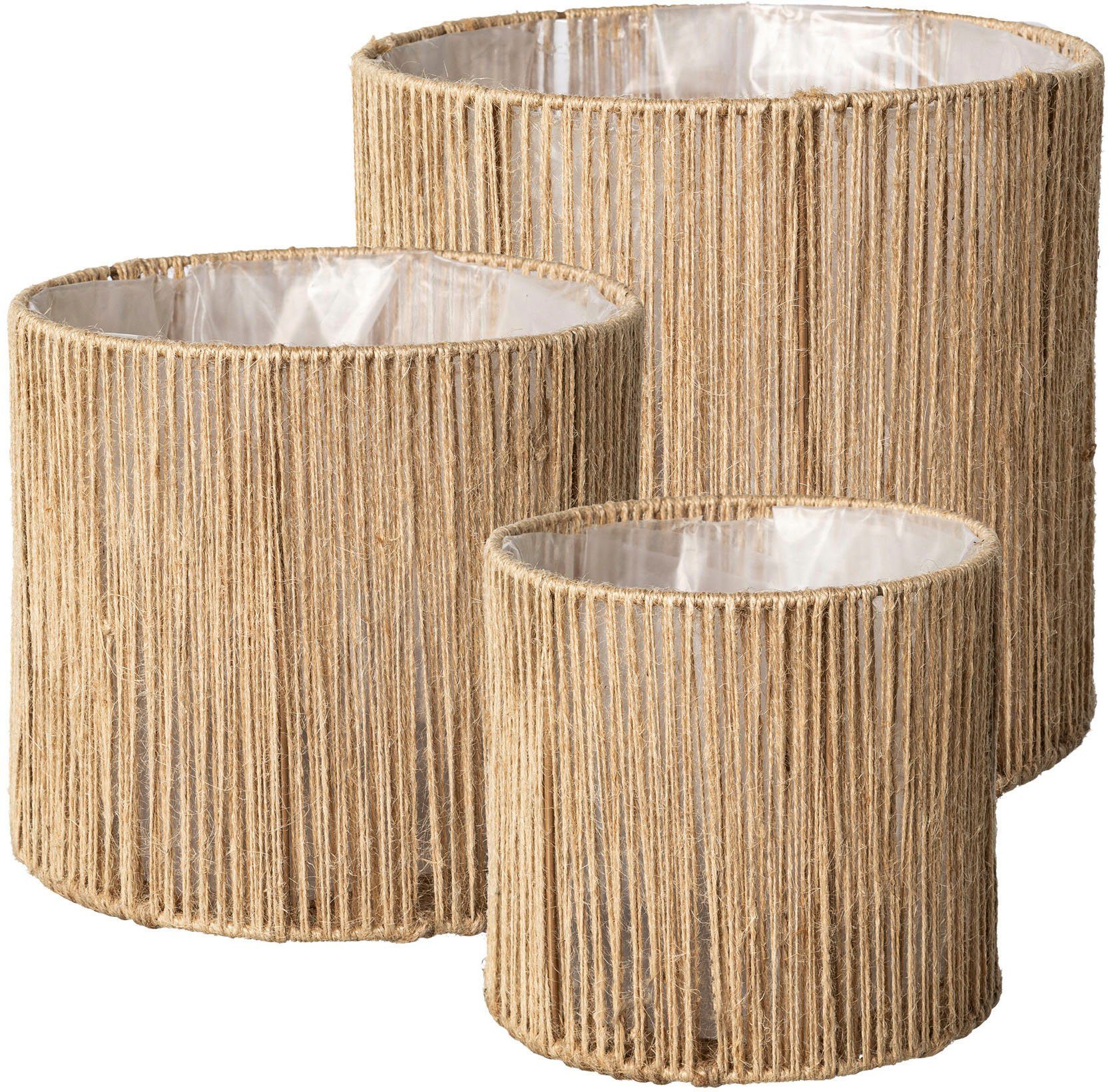Creativ home Übertopf Jutegefäße (Set, 3 St)