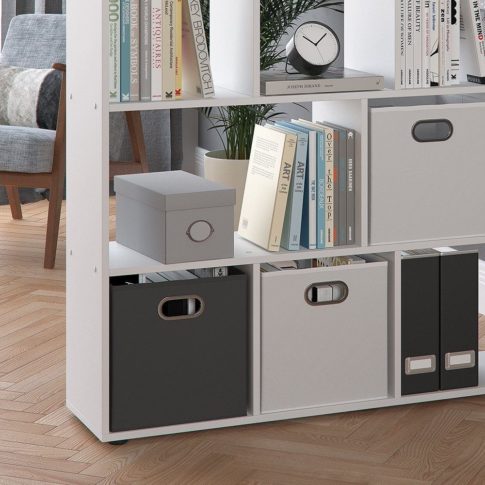 Vicco Raumteiler Bücherregal Standregal 12 Fächer Weiß