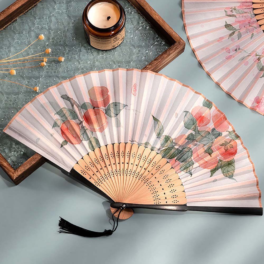 aikidio Handfächer Handfächer Faltbarer Sommerfächer im klassischen Outfit(1-tlg), (1-tlg)
