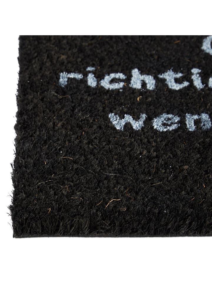 relaxdays Fußmatte Ob du richtig stehst in Schwarz - (B)60 x (T)40 cm günstig kaufen onesize