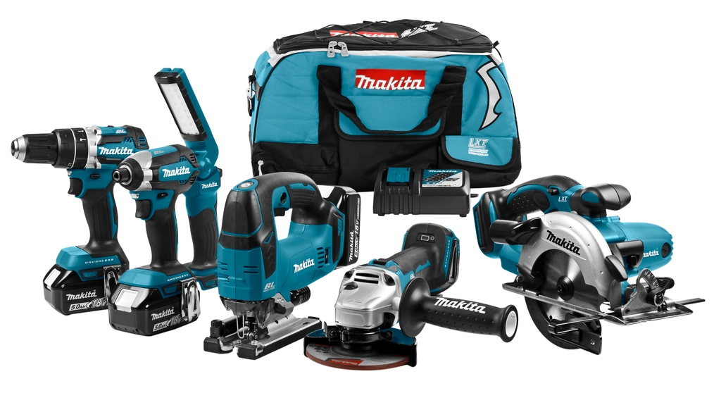 Макита DLX6082T Комбо сет 18V 3 x 5.0Ah - 5 машина + лампа у спортској торби