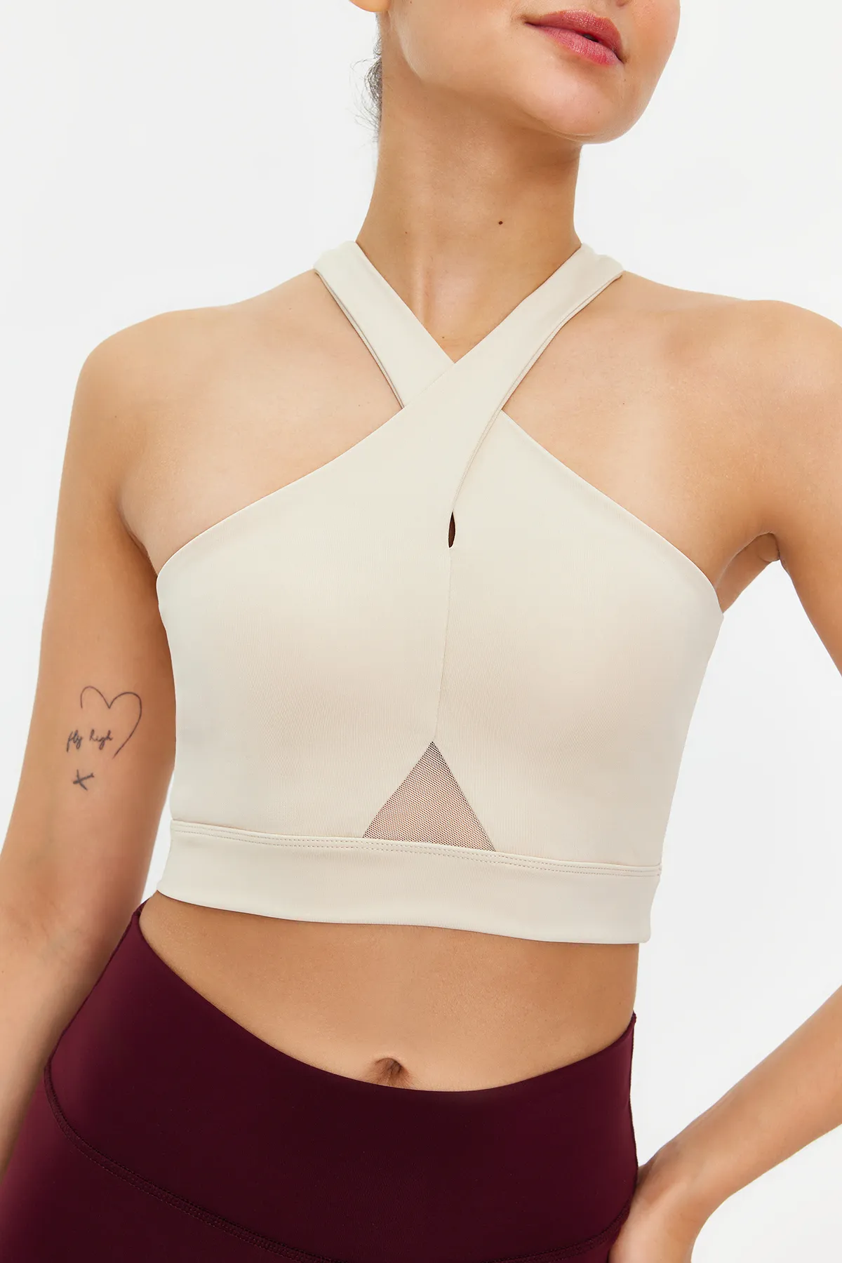 Trendyol Collection  Stone Supported/Shaping Tüll Detailgestrickter Sport-BH THMSS23SS00023