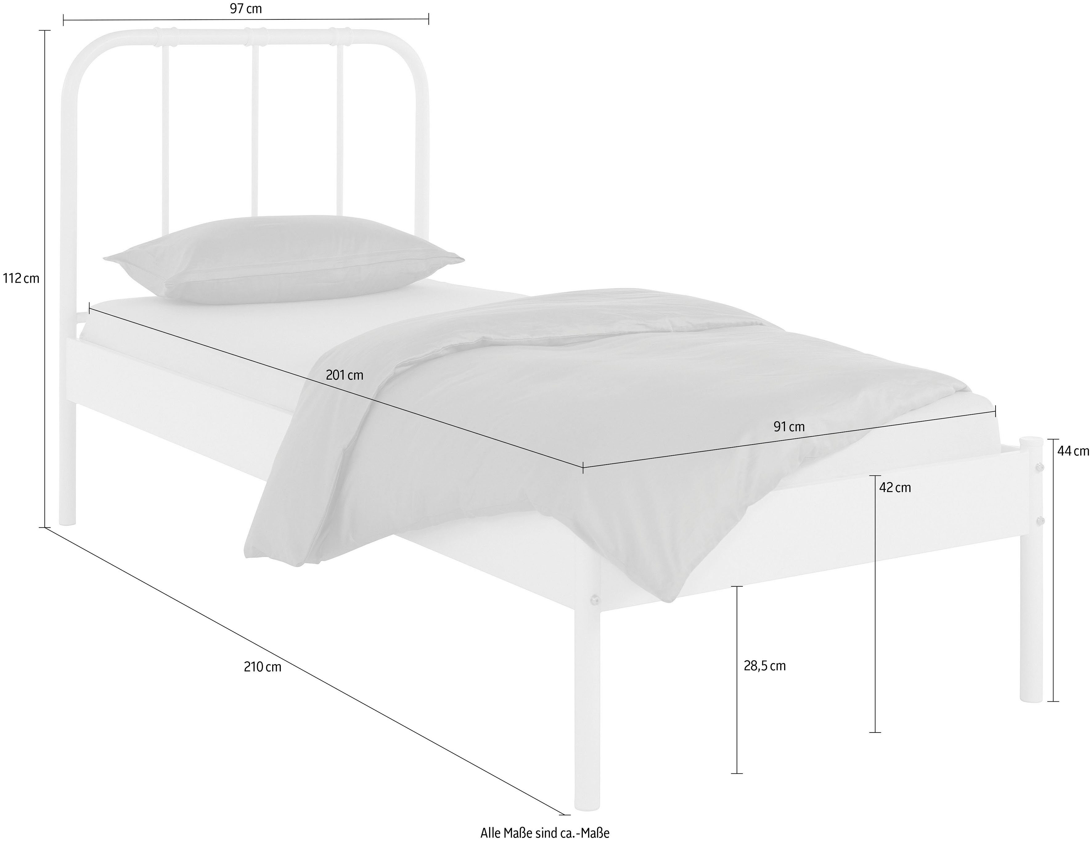 COUCH Metallbett Kuschel Kumpel, aus Metall, industrial Look, verschiedenen Größen und Farbvarianten