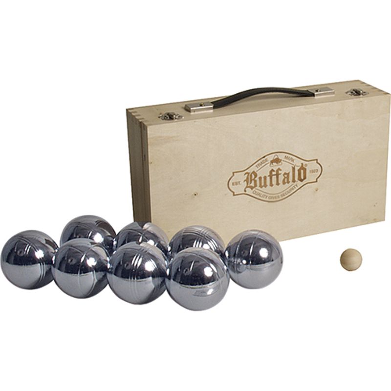 Buffalo Metall Jeu de Boules Satz in Holzkiste