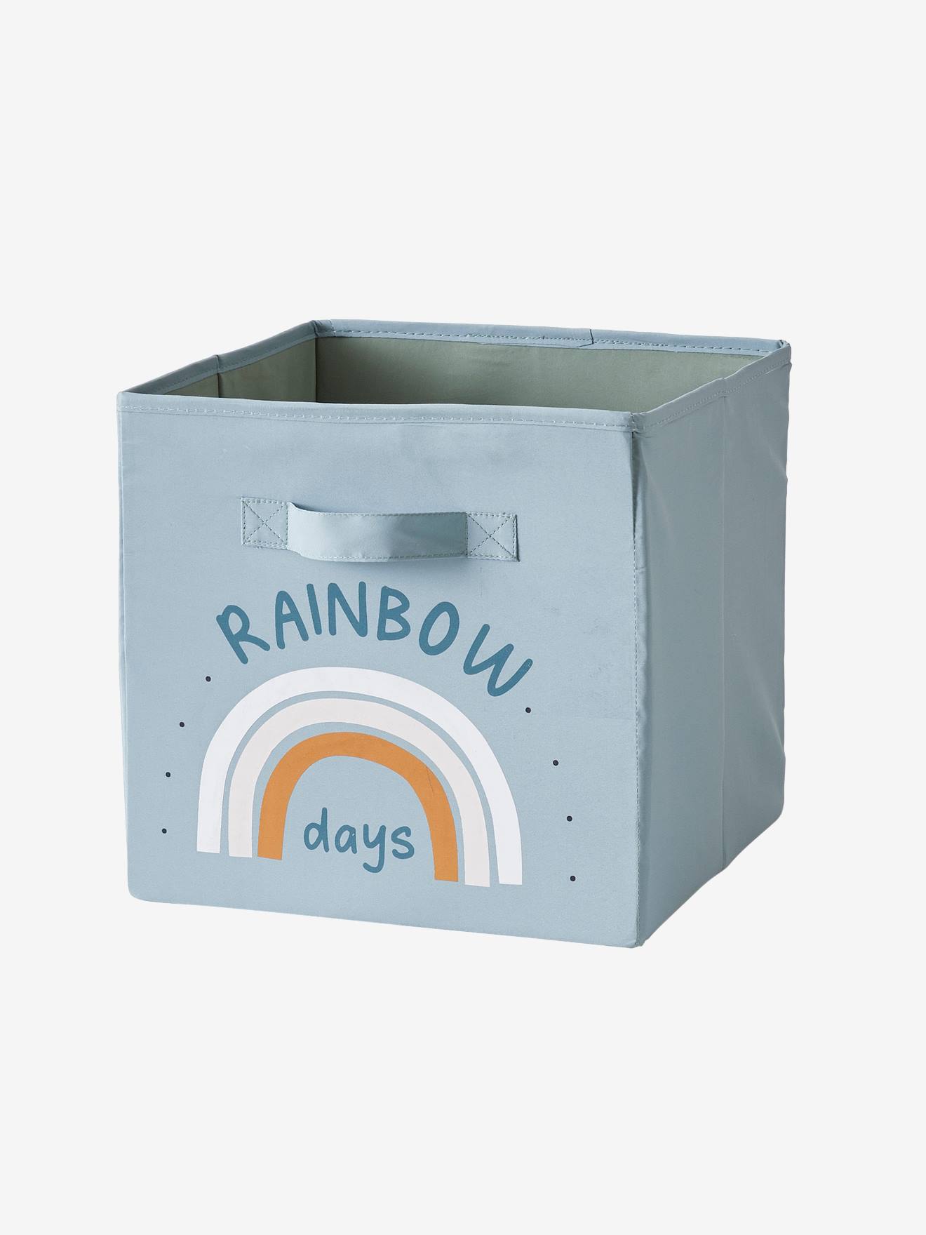 Lot de 3 bacs de rangement en tissu MINI ZOO bleu grisé