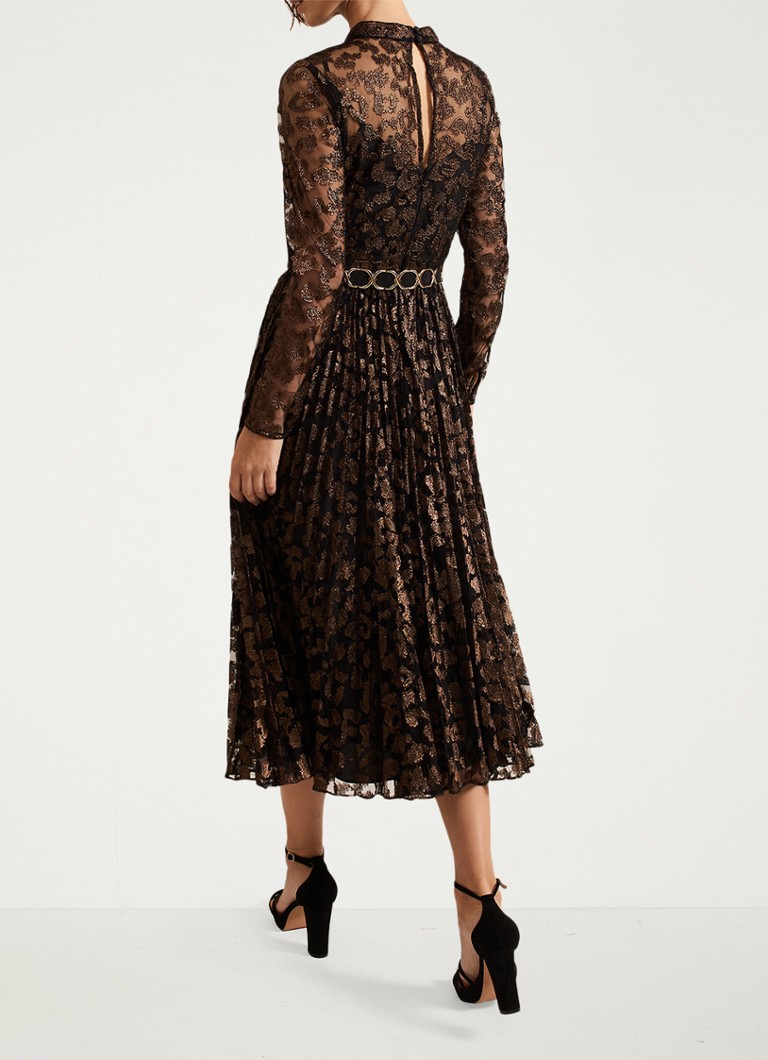 Φόρεμα μίντι με πτυχώσεις Theodora Jacquard Phase Eight