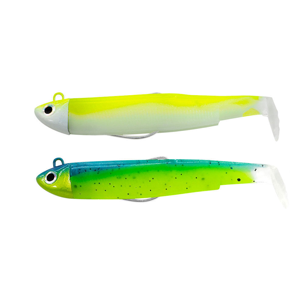 Pehmeä viehe fiiish combo musta minnow 90 haku 9cm 8g
