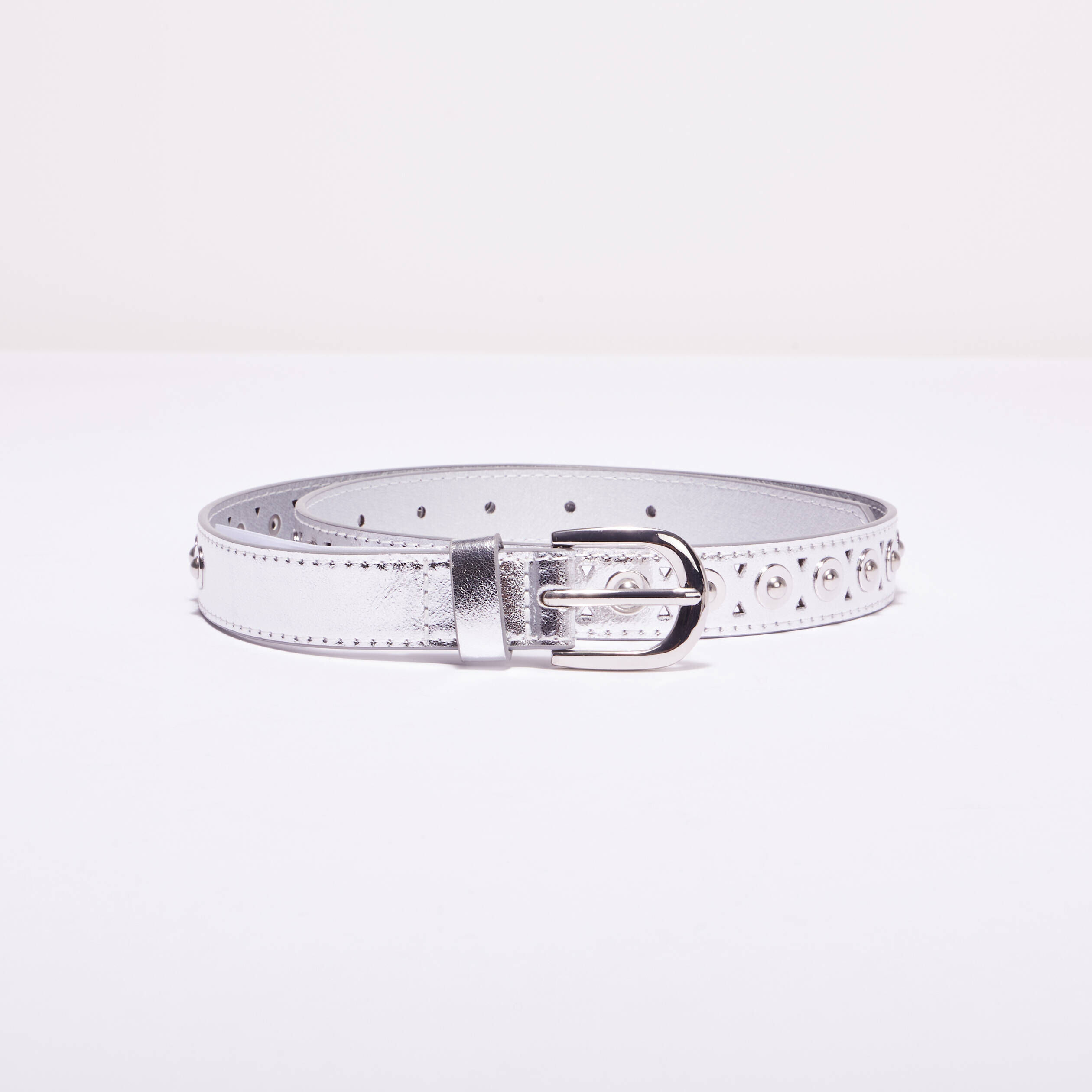 Ceinture cloutée gris argent femme | Cache Cache