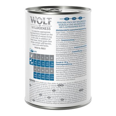 Wolf of Wilderness Adult 6 x 400 g - Single Protein