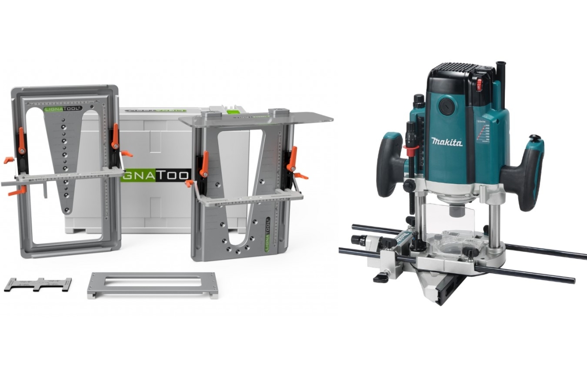 Lignatool LT080PRRP2303FC04 Súprava šablóny rybinového smerovača Profi balíček + smerovač Makita RP2303FC04