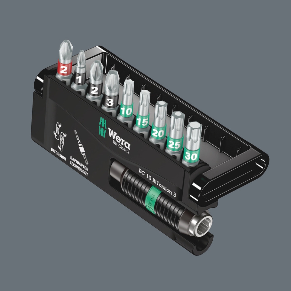 Wera 05073418001 Bit-Check 10 BiTorsion 3 SB, 10-delig