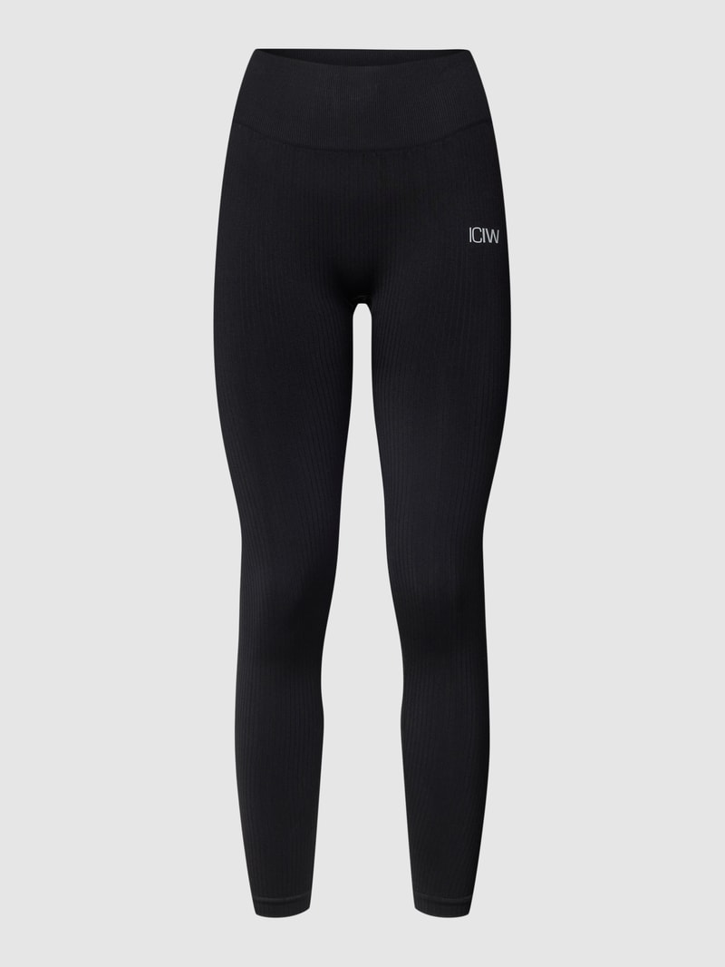 Leggings mit Label-Print Modell 'Define' in schwarz